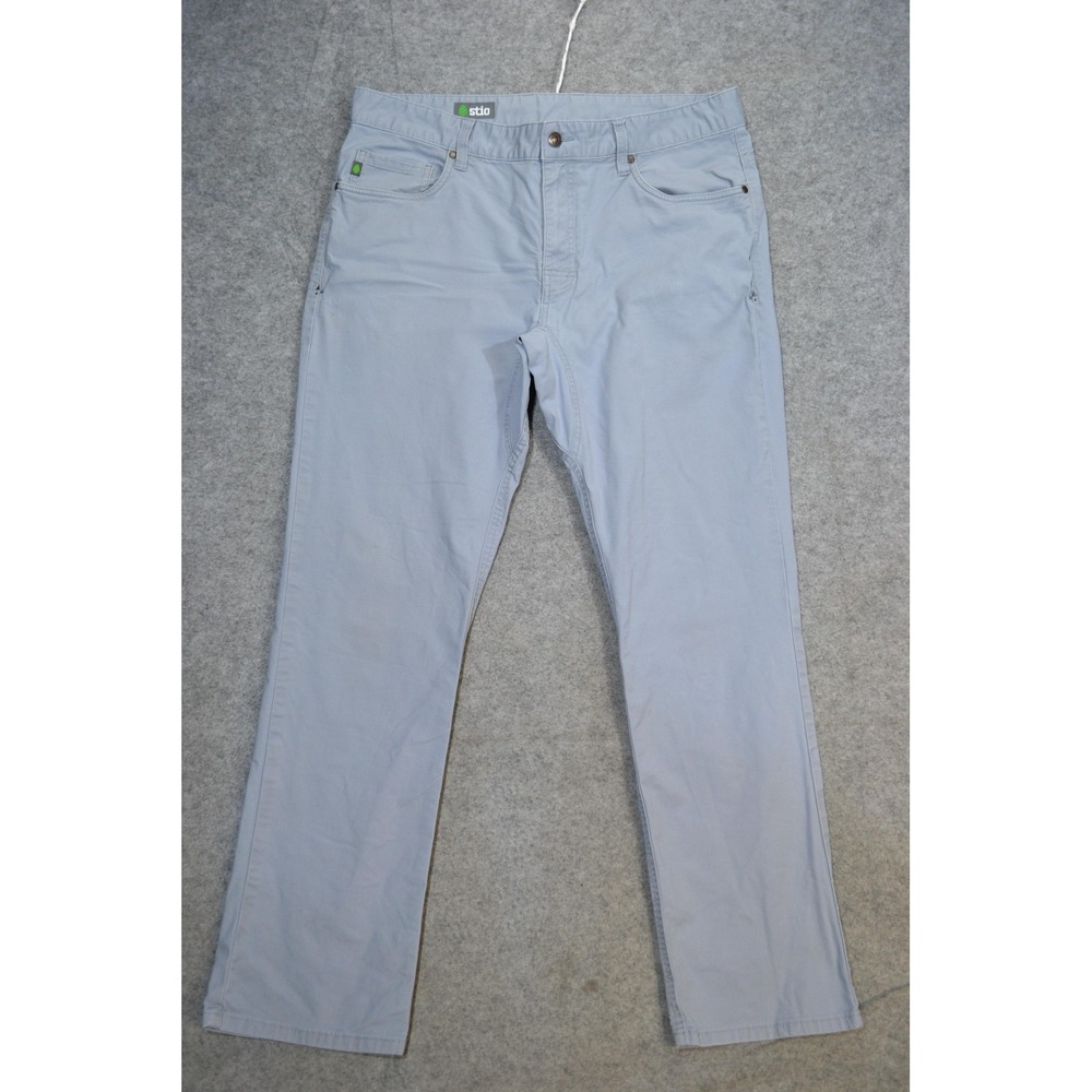 Stio Pants Mens 36x30 Gray Canvas Stretch Chino 5 Pocket Outdoor Casual Organic